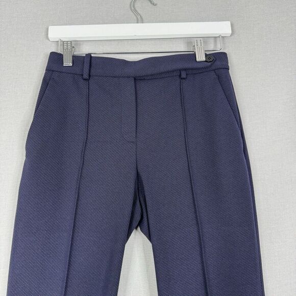Theory Womens Dress Pants 2 Blue Pintuck Twill Knit 2 Trouser Comfy Office Basic - Picture 2 of 13